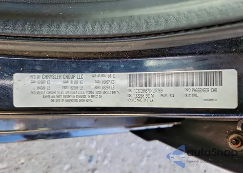 2012 Chrysler 200 Lx from USA, damaged, VIN 1C3CCBAB7CN137769
